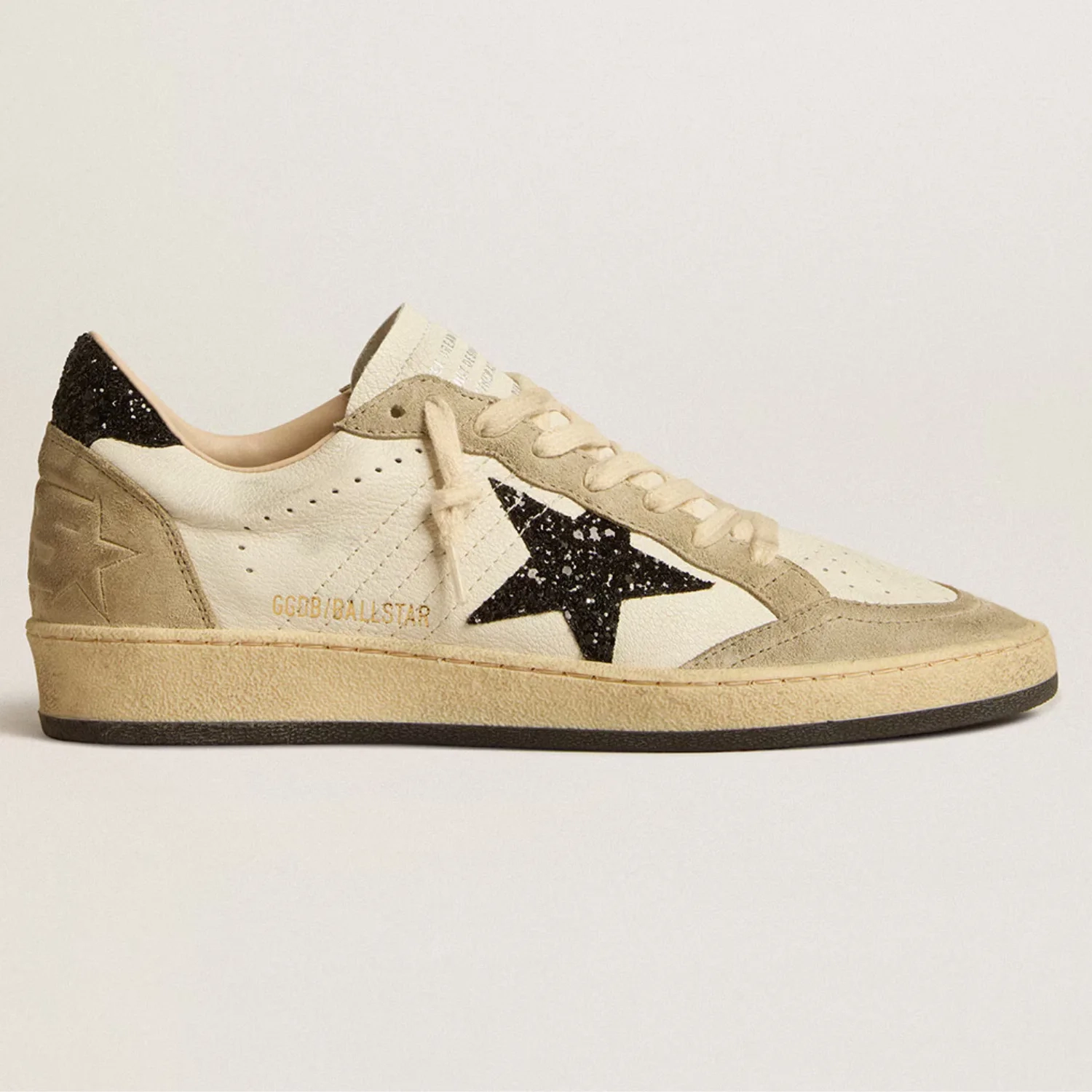 Ball Star in nappa and suede with black glitter star and heel tab